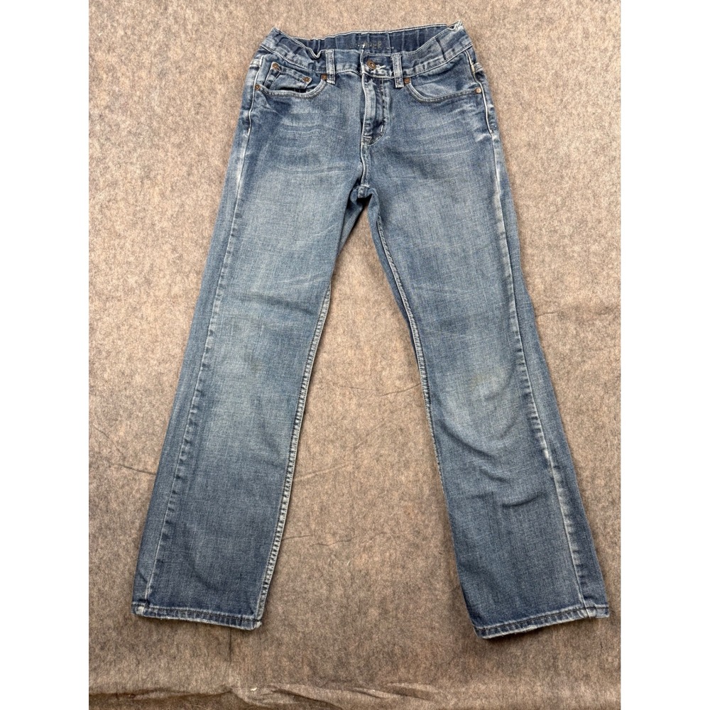Flypaper Boys Slim Boot Jeans Size 16 Medium Wash Embroidered Contrast Stitching